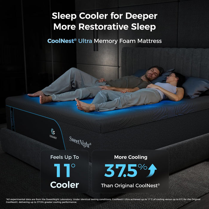 Sweetnight CoolNest Ultra King Size Mattress 14 Inch Memory Foam,Fresh Wake