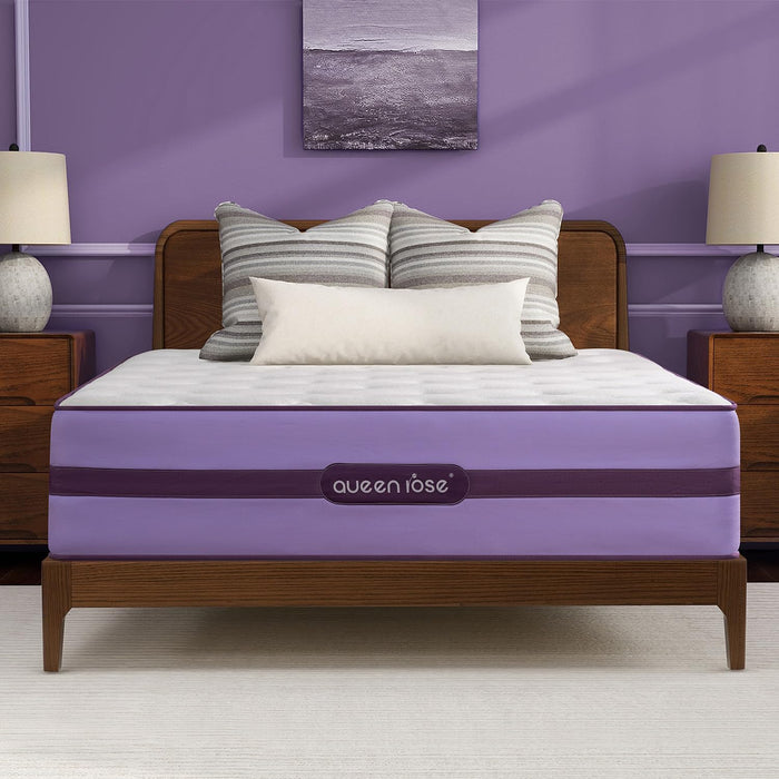 Queen Mattress, 12 Inch Hybrid Mattress in a Box, 5-zone Support for Back Pain Relief, Edge Retention, Medium Firm Blends Cooling-Memory Foam & Deluxe 2.0mm Pocket Spring, 365 Night Trial, CertiPUR-US