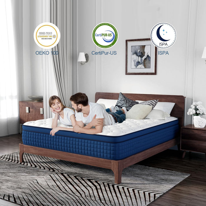 Duchessz Queen Mattress, 12 Inch Hybrid Mattresses with Gel Memory Foam and Individually Pocket Innerspring Euro Top Medium Firm for Motion Isolation, Edge Support, 100 Night Trial