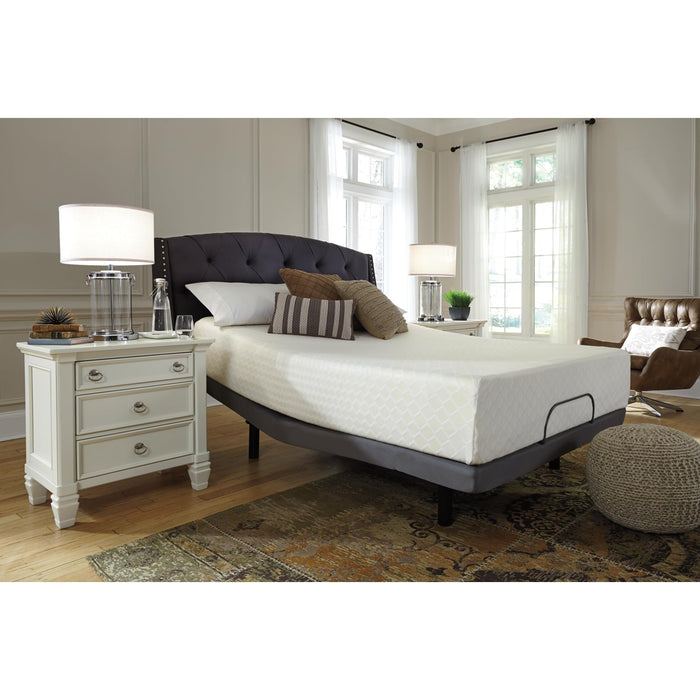 Signature Design by Ashley Queen Size Chime 12 Inch Medium Firm Memory Foam Mattress with Green Tea & Charcoal Gel