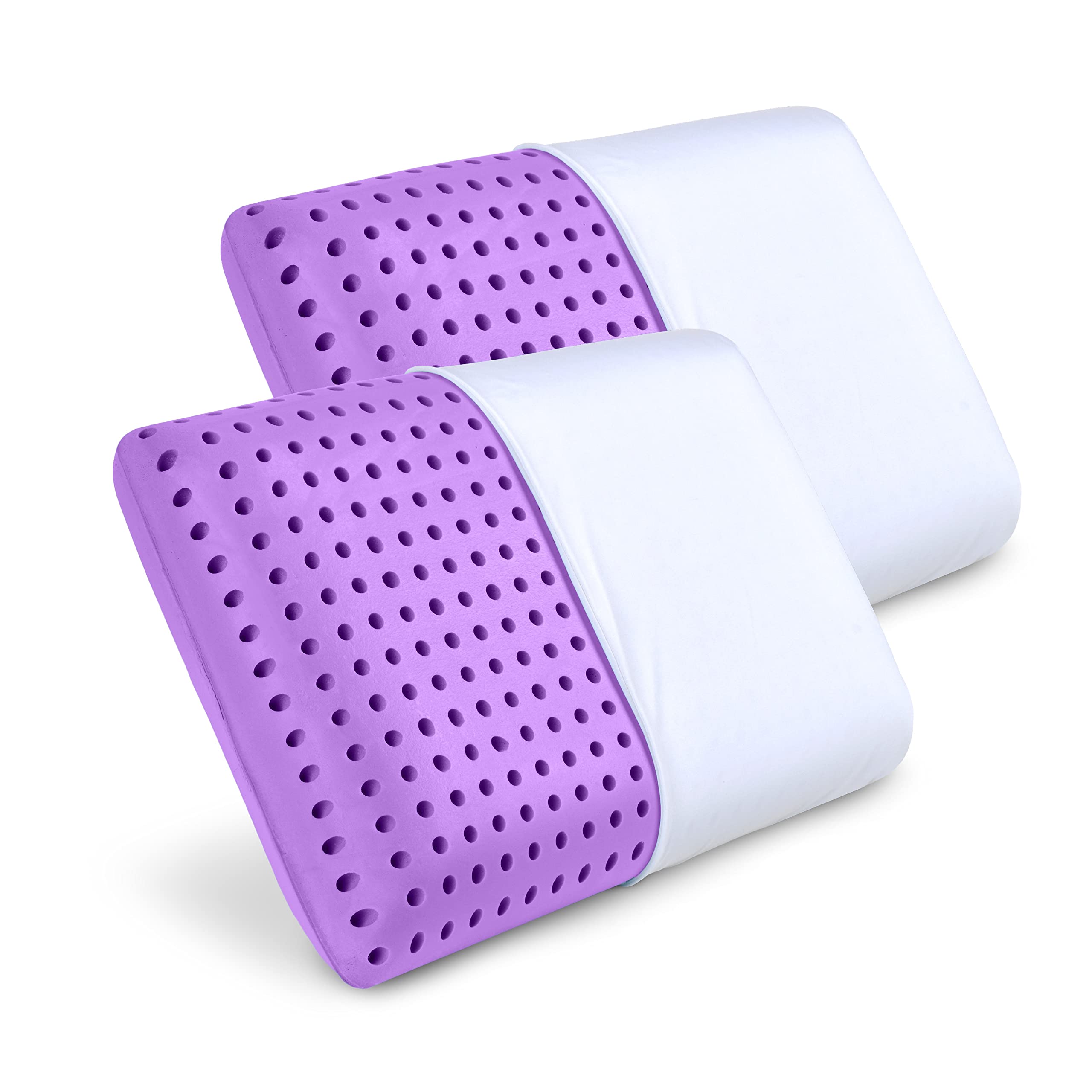ライラックドリーマー　通気性の良いメモリーフォーム　紫色 PharMeDoc Pharmedoc Cooling Memory Foam Pillows, 2 Pack, Ventilated Lilac