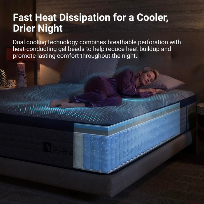 Avenco Queen Mattress 12 Inch, Luxury Hotel-Level Cooling Hybrid Mattress
