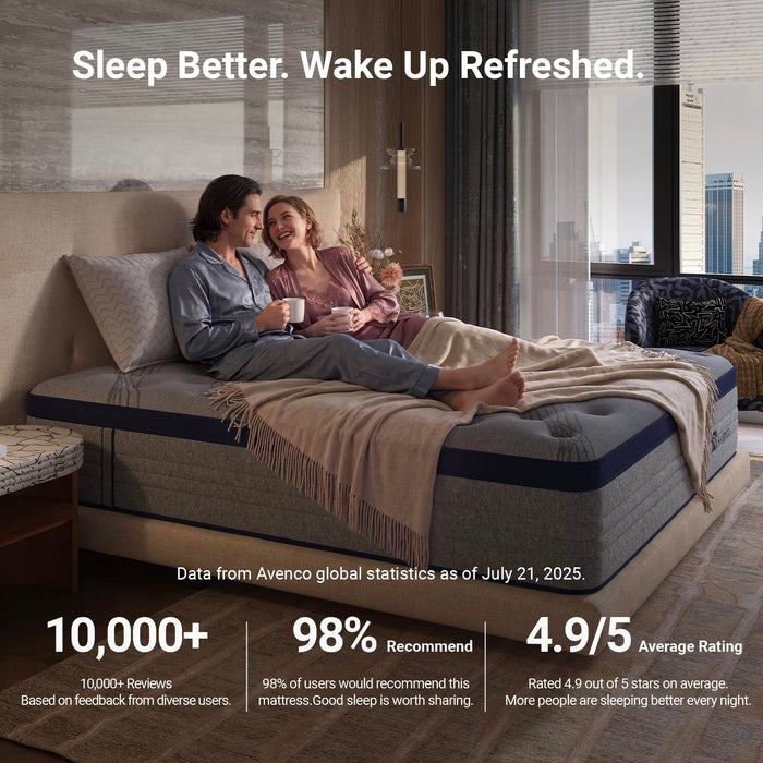 Avenco Queen Mattress 12 Inch, Luxury Hotel-Level Cooling Hybrid Mattress