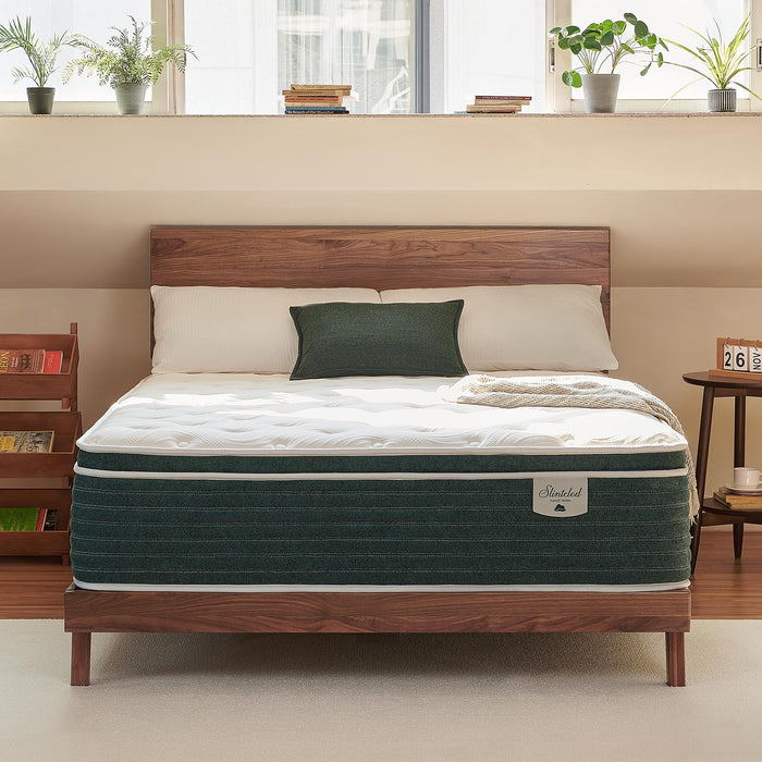 Slintclod Hybrid 14 Inch Queen Mattress- Medium Plush- Contouring Gel Memory Foam & Innerspring Coils - Cooling Upgrade- CertiPUR-US Certified - Pressure Relief Layers- No Fiberglass- Forever Warranty