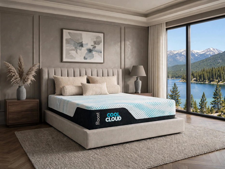 ROOST SLEEP Cool Cloud 12-Inch Queen Mattress, Gel Memory Foam for Back Pain Relief & Cool Sleep, Medium Plush, CertiPUR-US Certified, Made in USA, Bed in a Box