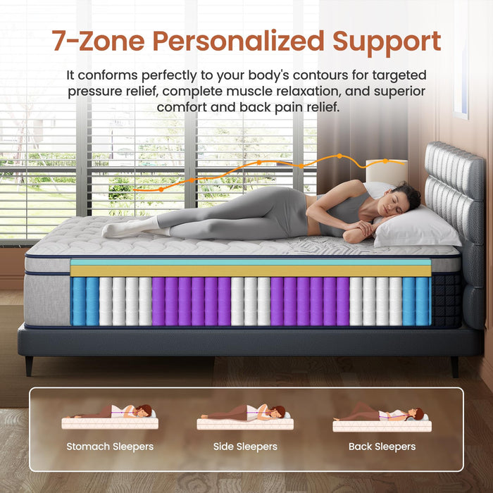 Extra Firm Twin Mattress 10 Inch Deep Sleep Hybrid Mattress Lumbar Support