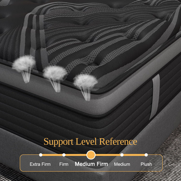 coletex Queen Mattress, 14 Inch Hybrid Mattresses, Medium-Firm Feel with Pocket Springs & Cooling Gel Memory Foam, CertiPUR-US Certified for Enhanced Support, Cooling & Motion Isolation