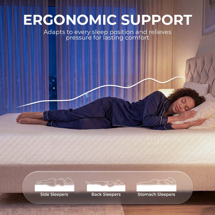 Neo Sleep 8 Inch Queen Cooling Gel Memory Foam Mattress, Medium Feel Comfort & Support with Pressure Relief, Breathable Memory Foam, CertiPUR-US Certified, Mattress in a Box (Queen, 8 in)