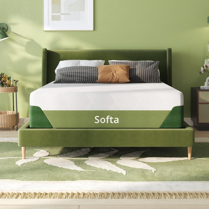 Softa 12 Inch Twin Cooling Gel Memory Foam Mattress, Viscose from Bamboo, 3-Layered Mattress with Green Tea Support, Medium Firmness, CertiPUR-US Certified, Washable, 10-Year Warranty, Bed-in-a-Box
