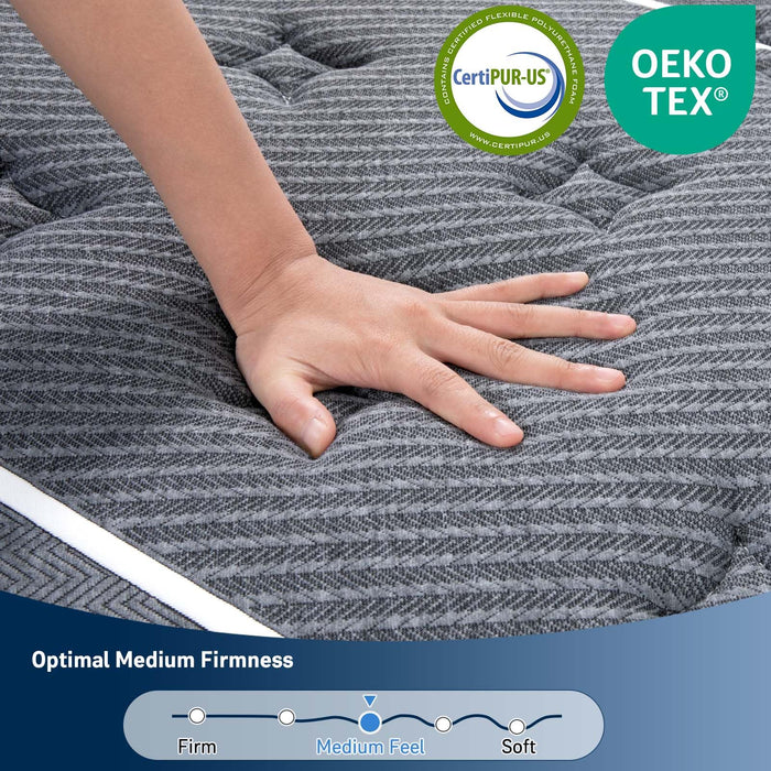 Queen Mattress 10 Inch, Luxury Hotel-Level Hybrid Mattress in a Box, Cooling Gel Memory Foam & Upgraded Pocket Springs, Enhanced Back & Lumbar Hip Support, Back Pain Relief,Medium Firm,365-Night Trial