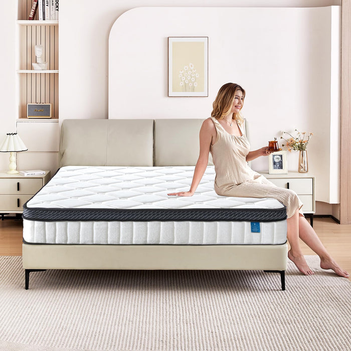 Caopu Queen Size Mattress 12 inch Mixed Mattress 80"*60"*12" Boxed Gel Memory Foam Mattress Individually Pocketed Springs Pressure Relief and Motion Isolation Mattress for Better Sleep Queen Mattress