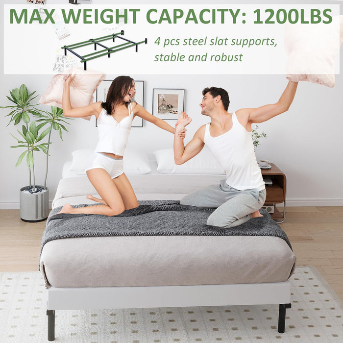 Mashomdec Twin Metal Bed Frame, 7 Inch Low Heavy Duty Platform Bed Frames Twin Size for Box Spring and Mattress, Easy Assembly, Noise-Free, Adjustable, Black