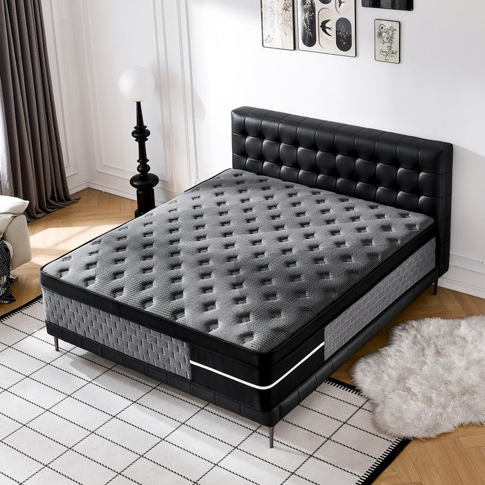 Quarota Queen Mattress, 12 Inch Hybrid Queen Size Mattress, Medium Firm