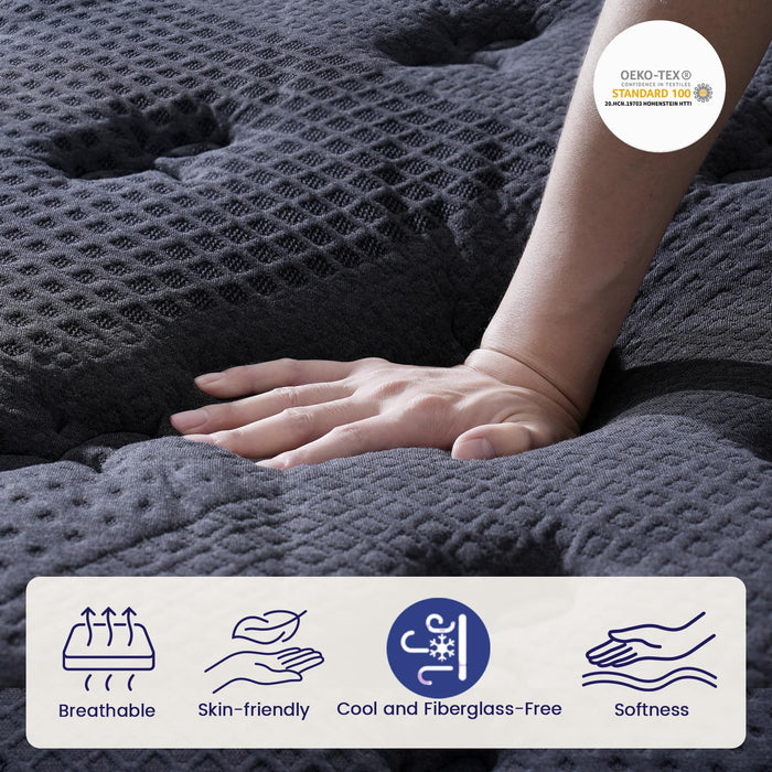 Queen Size Mattress (High-End Upgraded) Hotel-Level Luxury 18 Inch Hybrid Queen Mattress In A Box, Cooling-Gel Memory Foam & Pocket Springs, Back Pain, Extra Edge Support, 365-Night Trial, Medium Firm