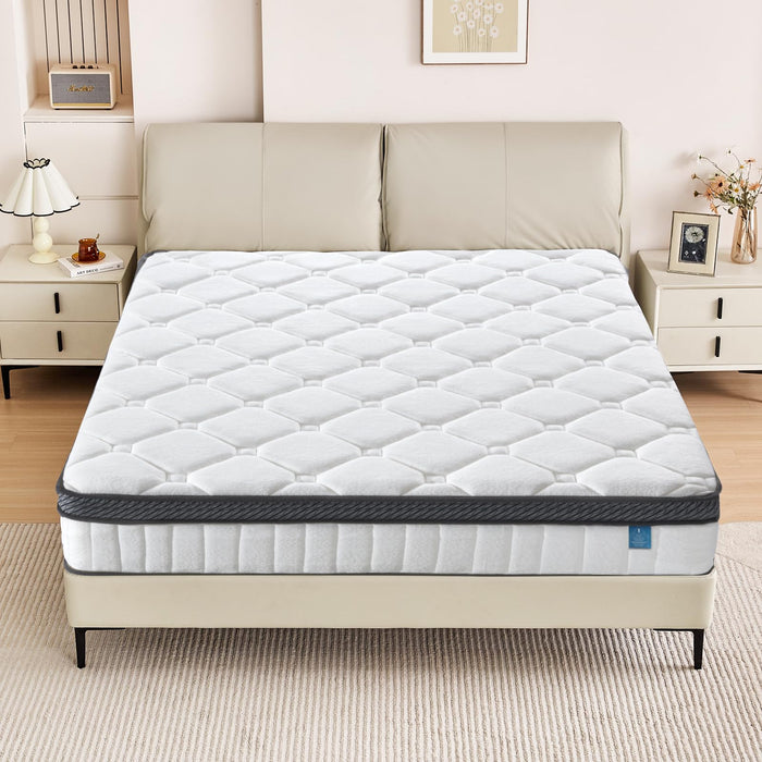 Caopu Queen Size Mattress 12 inch Mixed Mattress 80"*60"*12" Boxed Gel Memory Foam Mattress Individually Pocketed Springs Pressure Relief and Motion Isolation Mattress for Better Sleep Queen Mattress