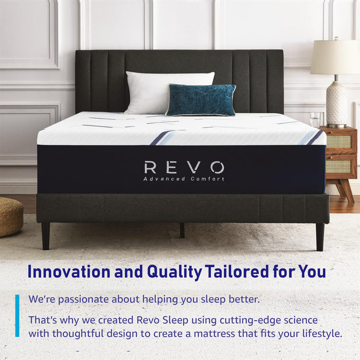 REVO Sleep Gel Memory Foam Mattress, 14-Inch Full – Cooling Gel Foam Mattress with Plush Support & Pressure Relief – Breathable, Contouring Sleep Surface for All Positions