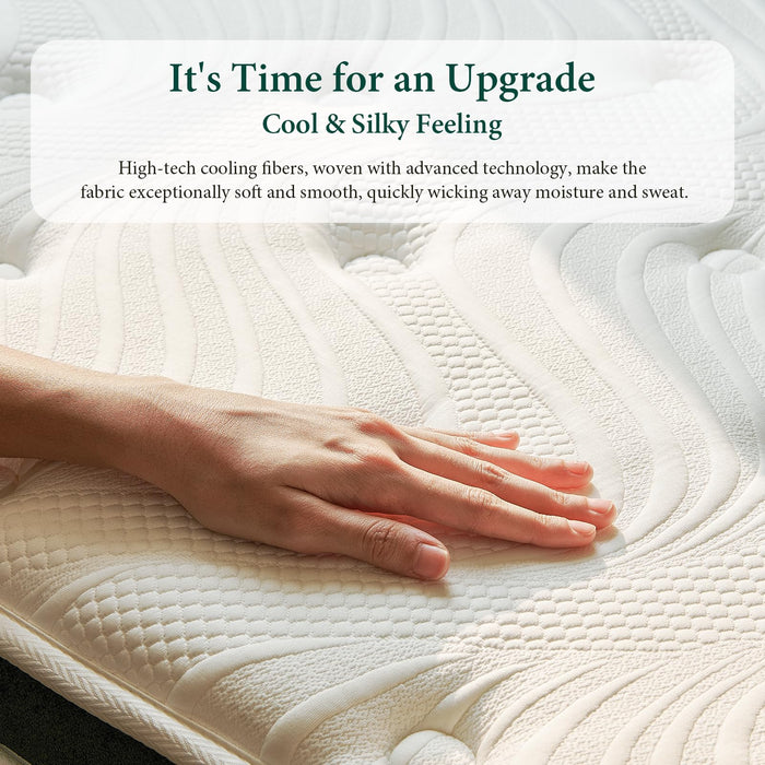 Slintclod Hybrid 14 Inch Queen Mattress- Medium Plush- Contouring Gel Memory Foam & Innerspring Coils - Cooling Upgrade- CertiPUR-US Certified - Pressure Relief Layers- No Fiberglass- Forever Warranty