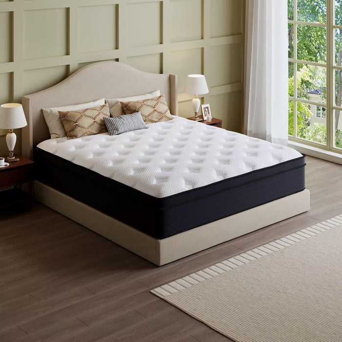 RWAEZYBLUX Queen Mattress, 14 Inch Hybrid Memory Foam Mattress in a Box, Cooling Gel for Pressure Relief & Back Pain Support, CertiPUR-US Certified, Medium Firm Bed, Breathable Comfort Sleep