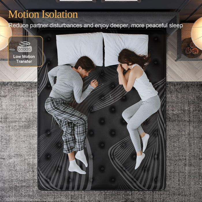 coletex Queen Mattress, 14 Inch Hybrid Mattresses, Medium-Firm Feel with Pocket Springs & Cooling Gel Memory Foam, CertiPUR-US Certified for Enhanced Support, Cooling & Motion Isolation
