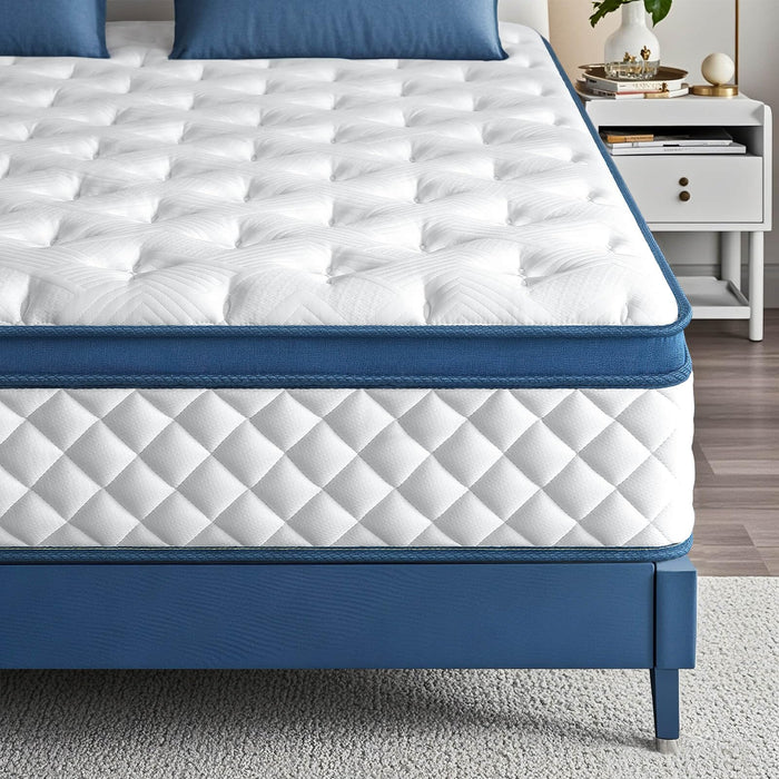 Laccard King Size Mattress, 14 Inch Medium Firm Hybrid King Bed Mattresses, Memory Foam Mattress in a Box for Pressure Relief, Individual Pocket Spring-Motion Isolation with Edge Support, CertiPUR-US
