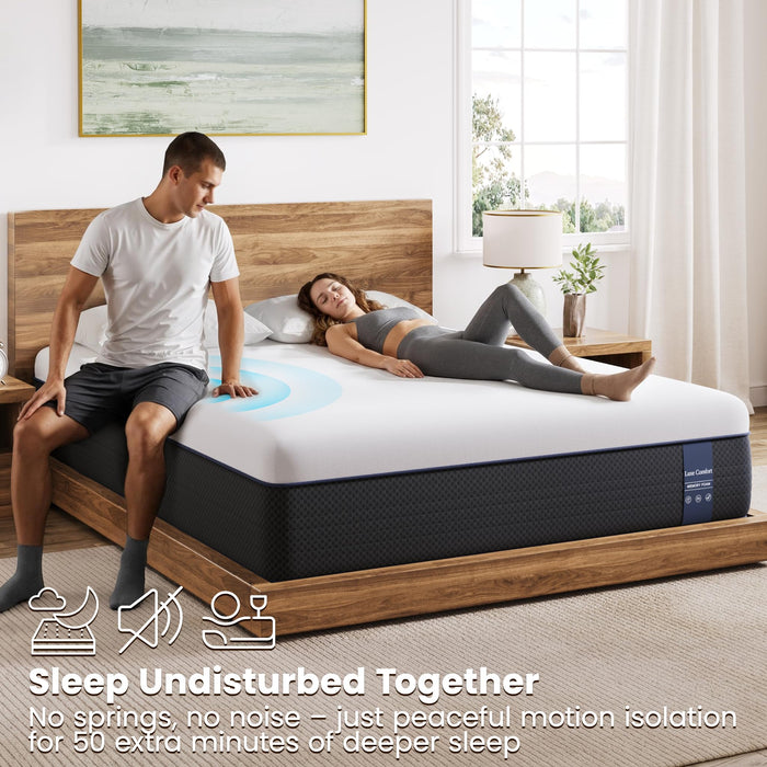 VISCOFLEX Queen Memory Foam Mattress 14 Inch - Extra Firm Mattress Queen Size for Back Pain Relief - Optimal Lumbar Support & Low Motion Transfer - CertiPUR-US Certified Non-Toxic Materials