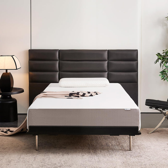 Amazon Basics Memory Foam Mattress, Medium Firm, Breathable, 10 Inch, Full, White/Grey