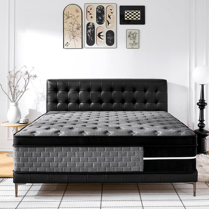Quarota Queen Mattress, 12 Inch Hybrid Queen Size Mattress, Medium Firm