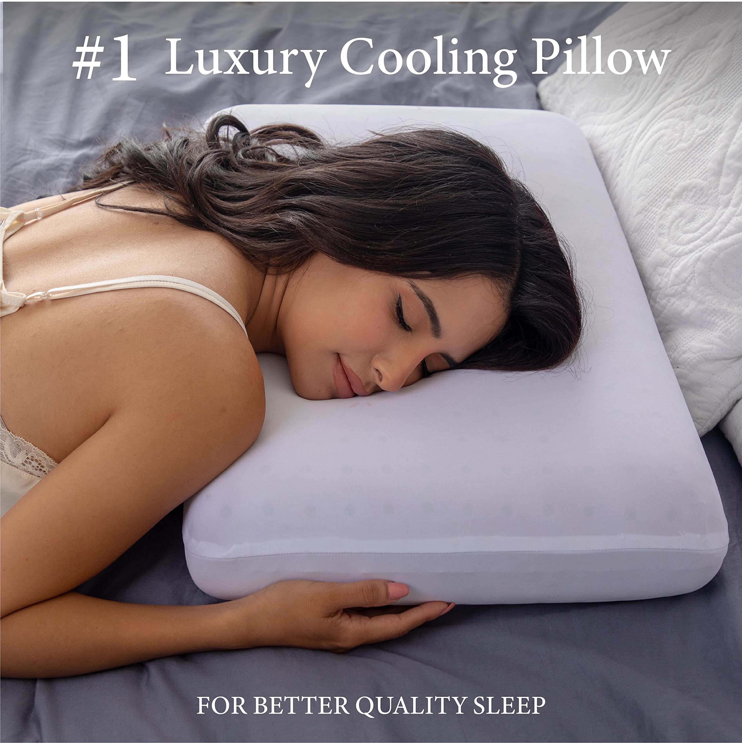 Pharmedoc Cooling Memory Foam Pillows, 2 Pack, Ventilated Lilac