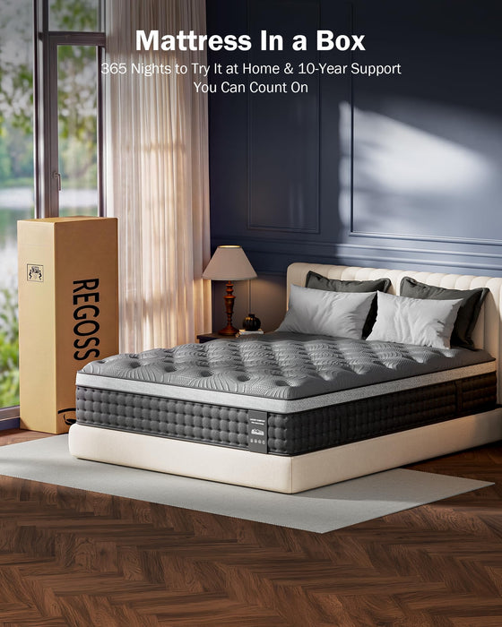 Firm Queen Mattress 14 Inch, Cooling Hybrid Queen Mattress for Deep Sleep