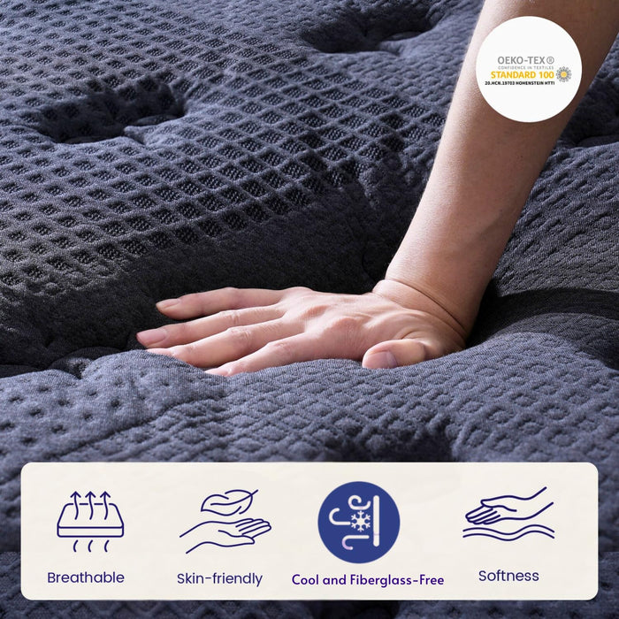 Queen Size Mattress, 14 Inch Deluxe Hybrid Queen Mattress in a Box, Medium Firm Mattresses With Gel Memory Foam & Pocket Springs, Pressure Relief, Cooling, Extra Edge Support [Upgraded Support]