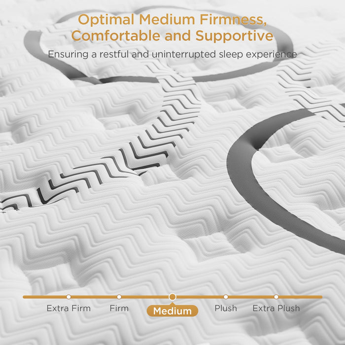 Luxysea Queen Mattress, 14 Inch Queen Size Mattresses in a Box, Memory Foam Hybrid Mattress, with Individual Pocket Spring for Motion Isolation & Silent Sleep, Pressure Relief, Plush Firmness