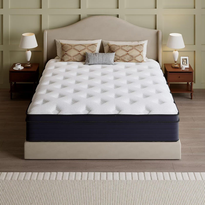 RWAEZYBLUX Queen Mattress, 14 Inch Hybrid Memory Foam Mattress in a Box, Cooling Gel for Pressure Relief & Back Pain Support, CertiPUR-US Certified, Medium Firm Bed, Breathable Comfort Sleep