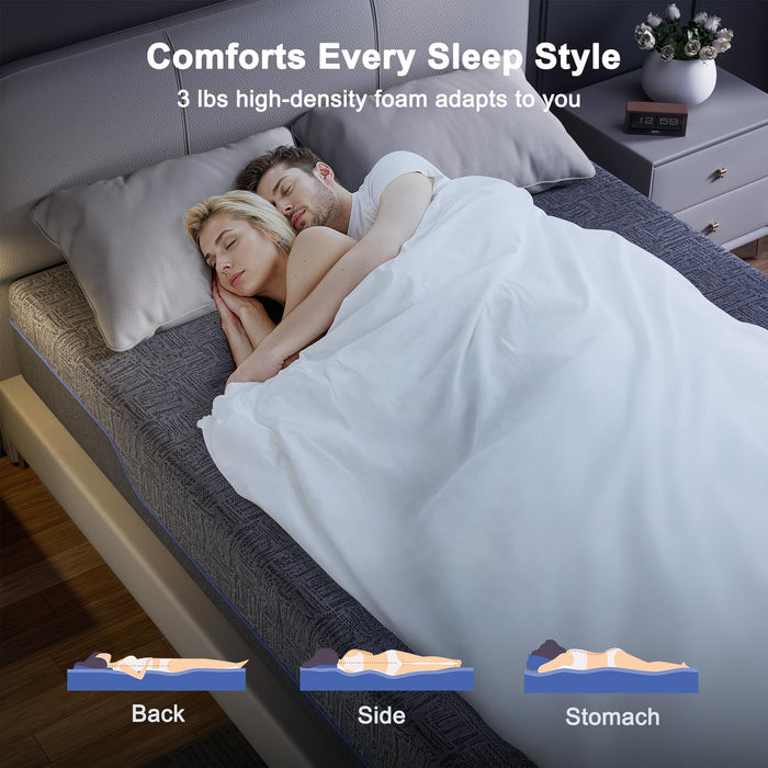 AMADA HOMEFURNISHING 12 Inch Queen Size Memory Foam Mattress, Cooling Sleep & Pressure Relief, Medium Firm Plus Feel & Fiberglass-Free, CertiPUR-US Certified Mattress Bed in a Box