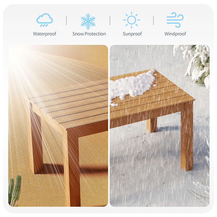 ZHUSI Patio Table and Chairs Set, Outdoor Table and Chairs,HDPE Outdoor Dining Set with Umbrella Hole for Backyard, Poolside, Porch 6 Armchairs