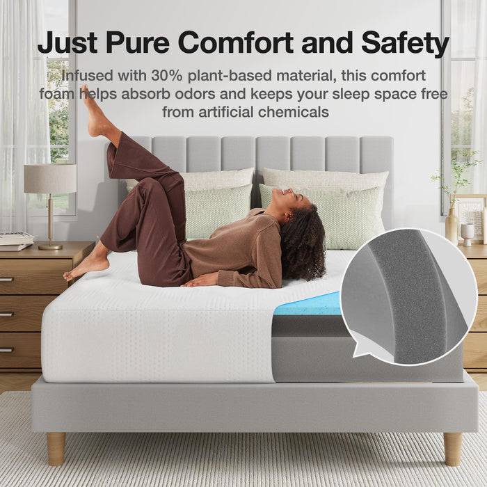 Novilla 12 Inch Queen Mattress in a Box, Gel Memory Foam for Cooling Night