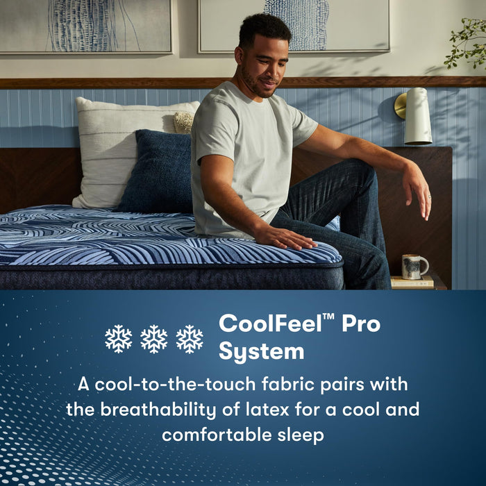 Serta Perfect Sleeper Pro - Kensington 13" Medium Queen Latex Hybrid Mattress - 5 Support Zones and Cooling Tech for Premium Hybrid Comfort - 100 Night Trial, CertiPUR-US Certified