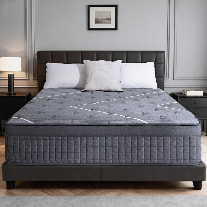 Queen Mattress 10 Inch, Luxury Hotel-Level Hybrid Mattress in a Box, Cooling Gel Memory Foam & Upgraded Pocket Springs, Enhanced Back & Lumbar Hip Support, Back Pain Relief,Medium Firm,365-Night Trial