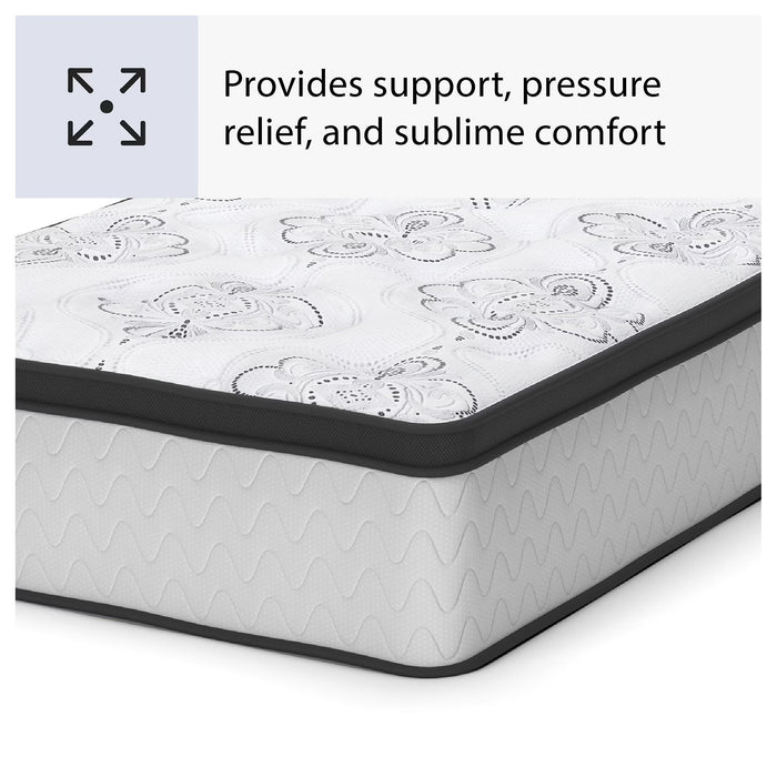 Signature Design by Ashley Twin Size Chime 12 Inch Medium Firm Hybrid Mattress with Cooling Gel Memory Foam for Pressure Relief