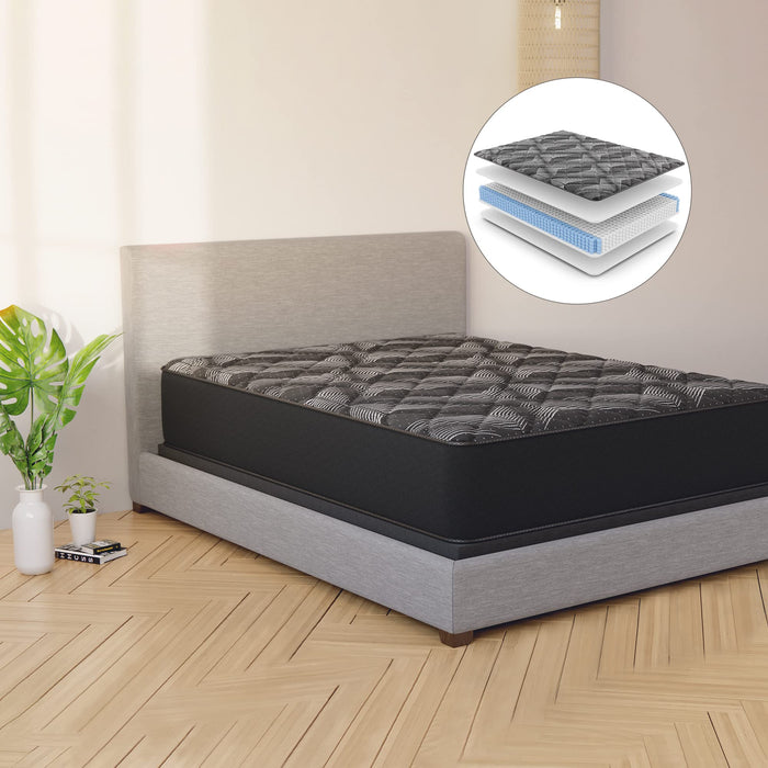 Loosh Twin XL Size 12" Extra Firm Mattress Moisture Wicking Fabric, Cool Sleep - Inner Spring System & High-Density Foam Layers for Support & Comfort - CertiPUR-US Certified, Bed in Box