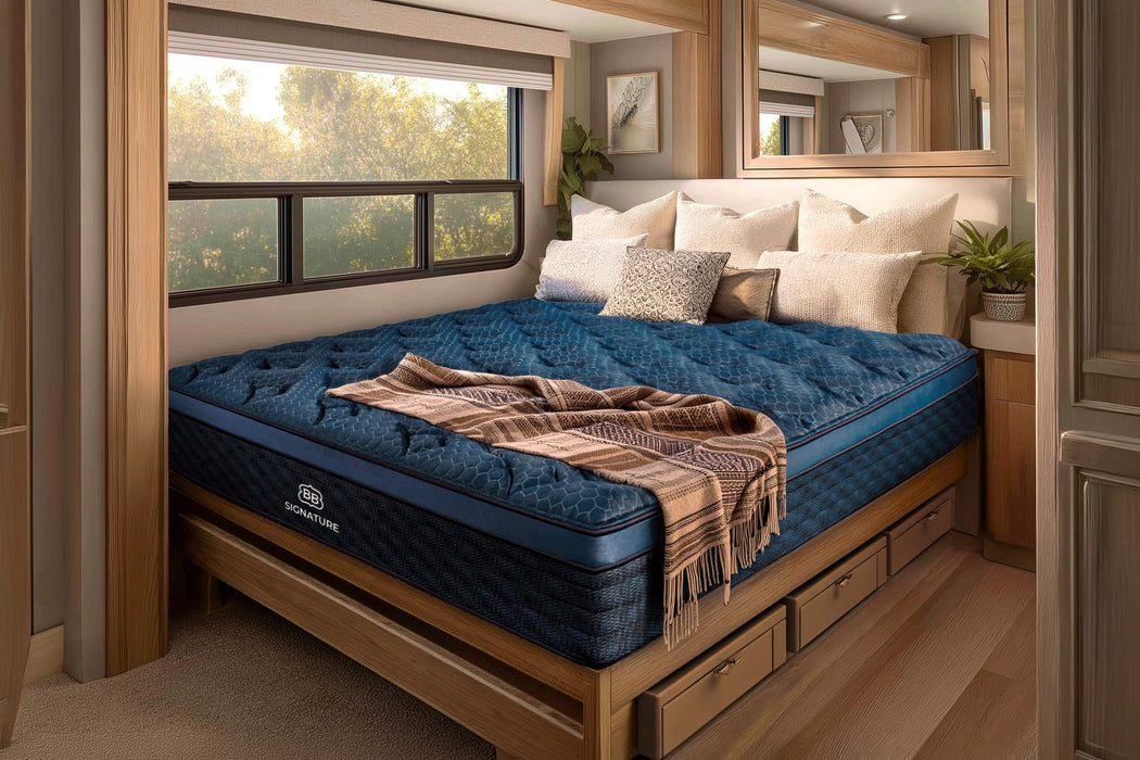 Brooklyn Bedding Signature Hybrid RV King 70"x80" 14 Inch Mattress, Medium Feel, Cloud Pillowtop Upgrade, CERTIPUR-US Certified Foam