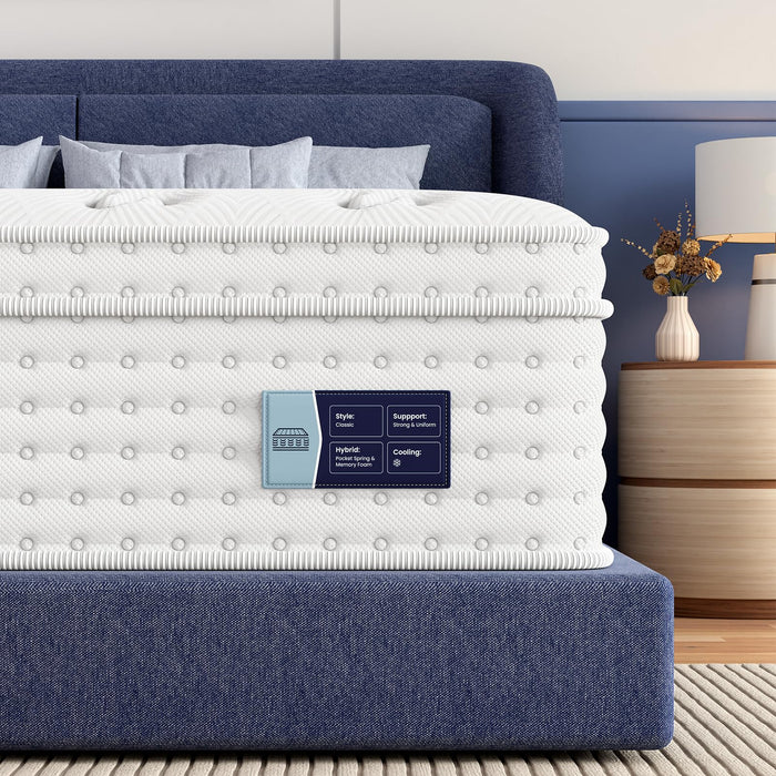 BedStory 14 Inch Firm Queen Hybrid Mattress in a Box, 365-Night Trial