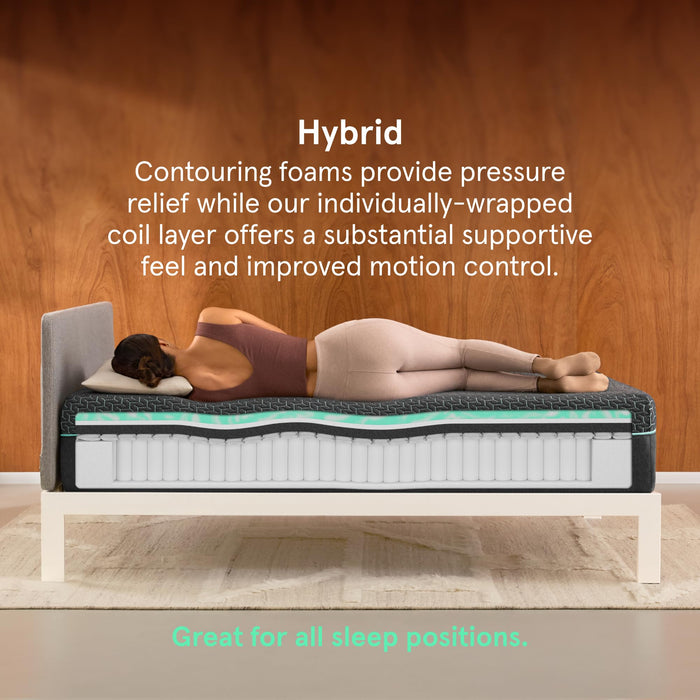 Tuft & Needle Mint Hybrid Plush Cal King Size Mattress in a Box, Cooling Adaptive Foam, Individually-Wrapped Coils, 100 Night Trial, Fiberglass Free, CertiPUR-US, 10-Year Limited Warranty
