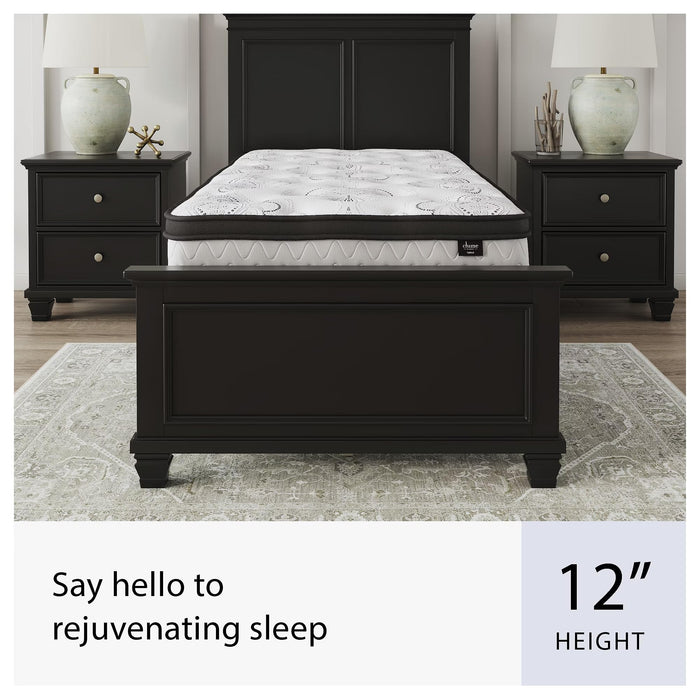 Signature Design by Ashley Twin Size Chime 12 Inch Medium Firm Hybrid Mattress with Cooling Gel Memory Foam for Pressure Relief