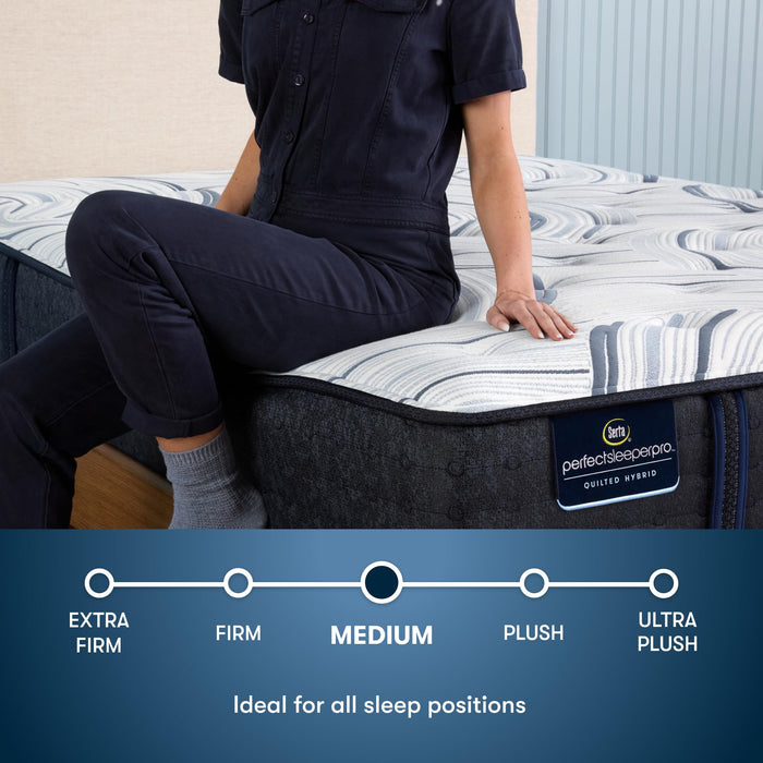 Serta Perfect Sleeper Pro - Kensington 13" Medium Queen Latex Hybrid Mattress - 5 Support Zones and Cooling Tech for Premium Hybrid Comfort - 100 Night Trial, CertiPUR-US Certified