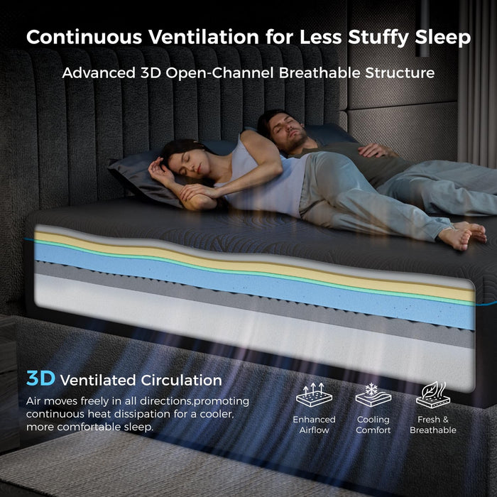 Sweetnight CoolNest Ultra King Size Mattress 14 Inch Memory Foam,Fresh Wake