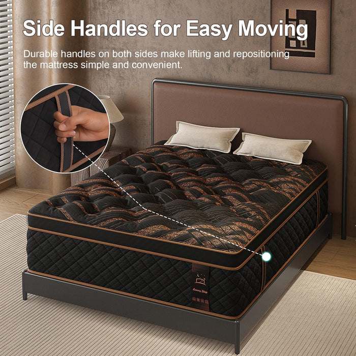 VISCOUNTESS Full Hybrid Mattress 14 Inch, Medium Mattress Euro Top for Back & Lumbar Support, Individual Pocket Spring for Motion Isolation & Pressure Relief