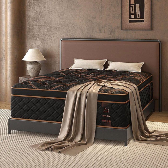 VISCOUNTESS Full Hybrid Mattress 14 Inch, Medium Mattress Euro Top for Back & Lumbar Support, Individual Pocket Spring for Motion Isolation & Pressure Relief