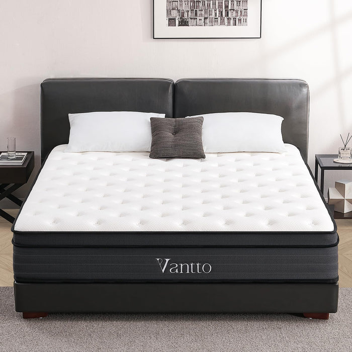 Vantto Full Size Mattress, 12 Inch Memory Foam Hybrid Mattress in a Box with Pocket Springs for Motion Isolation Pressure Relief, 100 Nights Trial, CertiPUR-US