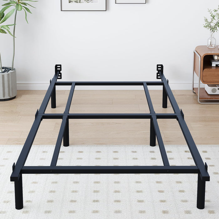 Mashomdec Twin Metal Bed Frame, 7 Inch Low Heavy Duty Platform Bed Frames Twin Size for Box Spring and Mattress, Easy Assembly, Noise-Free, Adjustable, Black