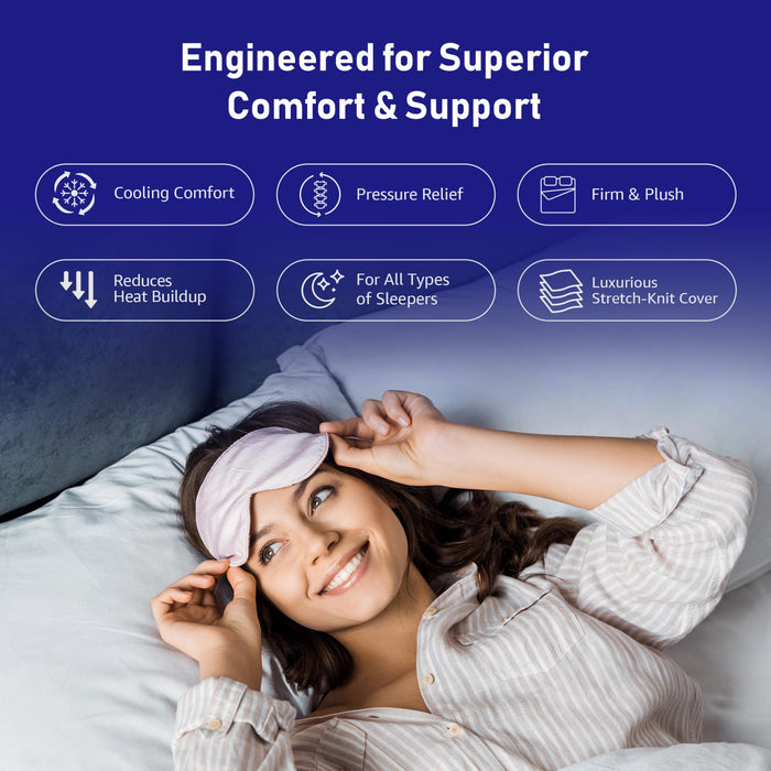 REVO Sleep 14-inch Queen Gel Memory Foam Mattress - Cooling Queen Mattress with Superior Comfort and Posture Support